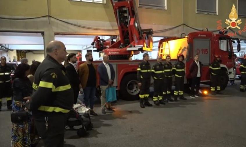images Comando Provinciale Catanzaro Vigili del Fuoco, momento di raccoglimento per i fratelli Corasoniti e i piloti del canadair precipitato