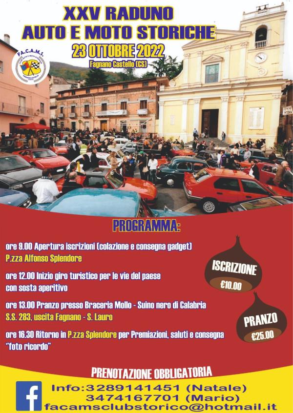 Nel Cosentino il XXV raduno della Facams di auto e moto storiche: è l'appuntamento della storia images Nel Cosentino il XXV raduno della Facams di auto e moto storiche: è l'appuntamento della storia