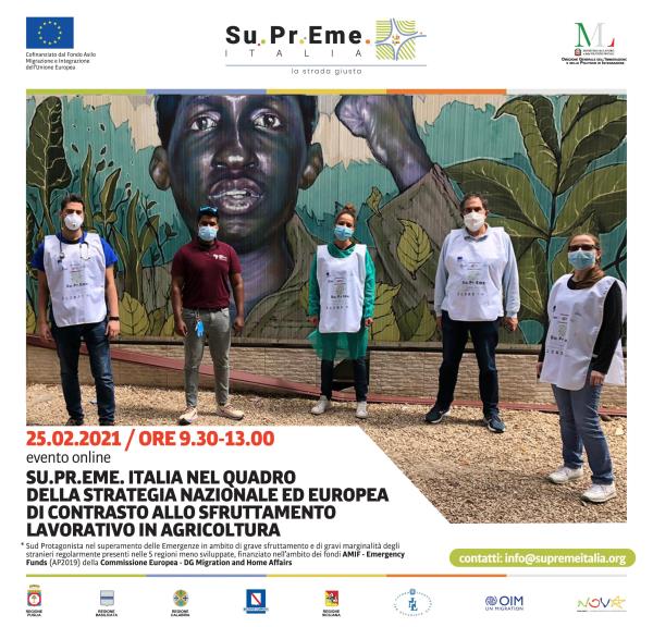 Contrasto allo sfruttamento lavorativo in agricoltura, il 25 febbraio la web conference di Su.Pr.Eme images Contrasto allo sfruttamento lavorativo in agricoltura, il 25 febbraio la web conference di Su.Pr.Eme