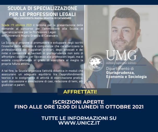 images Umg. Scuola specializzazione professioni legali. Domani scade il bando: 120 posti disponibili