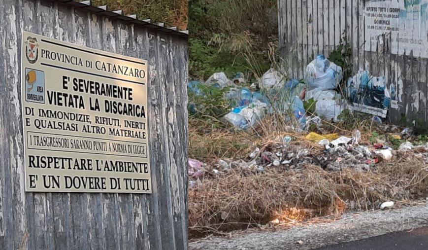 Stalettì, divieto di discarica inefficace sulla SP 122. Sacchi di rifiuti accatastati sulla strada images Stalettì, divieto di discarica inefficace sulla SP 122. Sacchi di rifiuti accatastati sulla strada