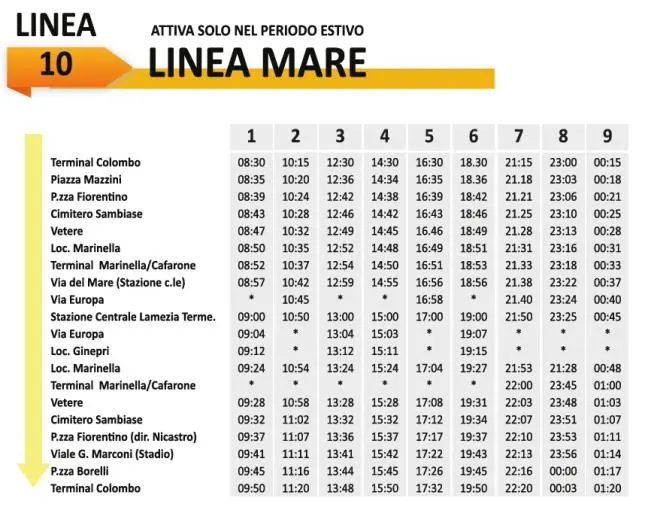 images Al via il servizio bus serale verso la fascia costiera Lametina: orari e corse