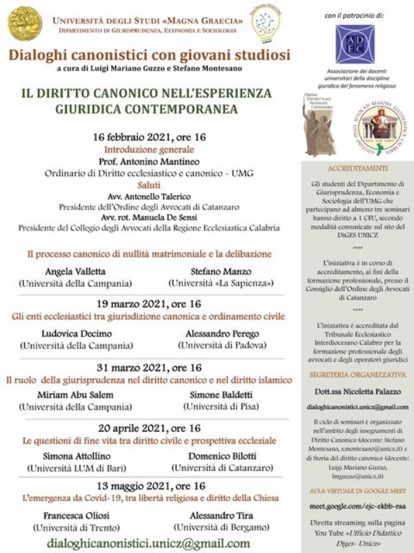 Umg. Da domani al via i seminari “Dialoghi canonistici con giovani studiosi. Il diritto canonico nell’esperienza giuridica contemporanea” images Umg. Da domani al via i seminari “Dialoghi canonistici con giovani studiosi. Il diritto canonico nell’esperienza giuridica contemporanea”