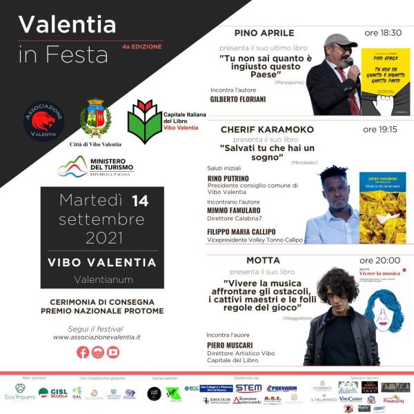 images Valentia in Festa. Domani l'ultima serata della kermesse con Pino Aprile, Cherif Karamoko e Motta