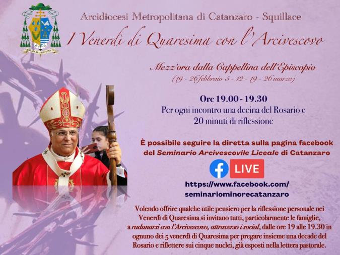 Ogni venerdì di Quaresima i momenti di riflessione con l'Arcivescovo Bertolone sui social images Ogni venerdì di Quaresima i momenti di riflessione con l'Arcivescovo Bertolone sui social