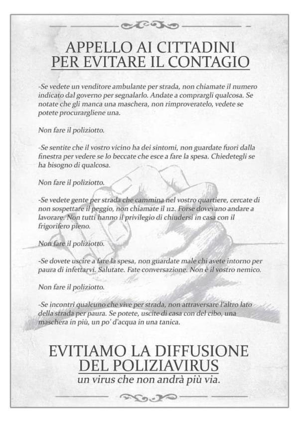 Corinavirus. Anche a Varese volantini-decalogo contro il “Poliziavirus”. Fsp: “Uguali in diverse città, professionisti del disordine in campo” images Corinavirus. Anche a Varese volantini-decalogo contro il “Poliziavirus”. Fsp: “Uguali in diverse città, professionisti del disordine in campo”