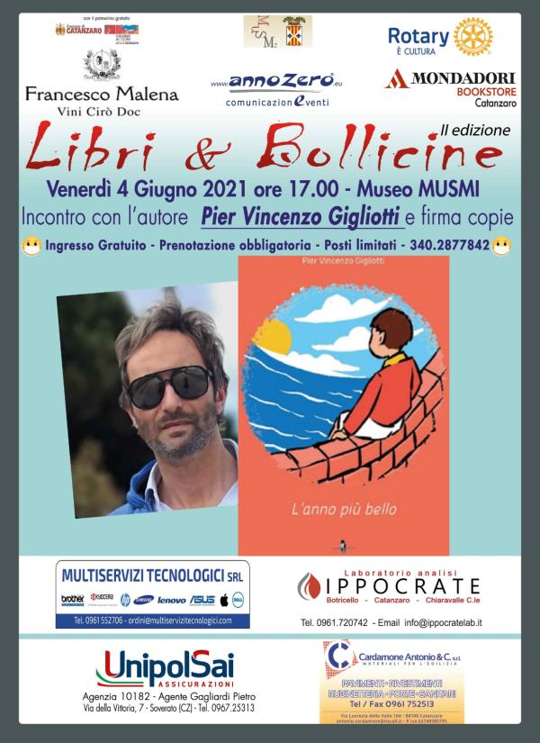 Catanzaro. Al Musmi continua la rassegna "Libri & bollicine" con il libro di Pier Vincenzo Gigliotti  images Catanzaro. Al Musmi continua la rassegna "Libri & bollicine" con il libro di Pier Vincenzo Gigliotti