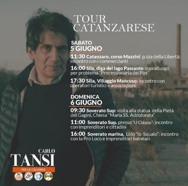 Regionali. Il tour elettorale di Carlo Tansi questo weekend si sposta nel catanzarese images Regionali. Il tour elettorale di Carlo Tansi questo weekend si sposta nel catanzarese