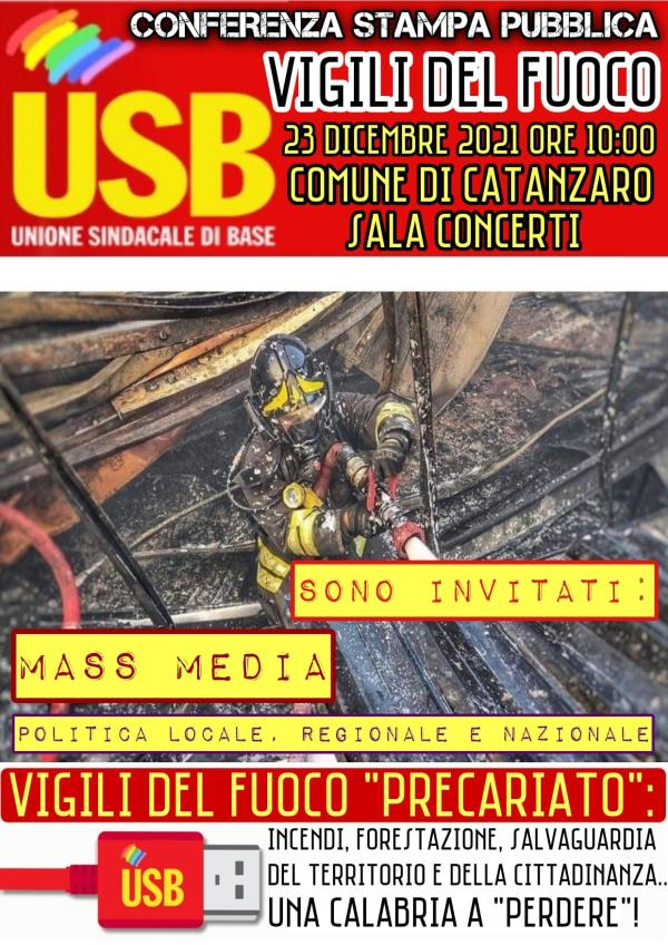 Giovedì a Catanzaro la conferenza di USB sul precariato nel corpo dei Vigili del Fuoco images Giovedì a Catanzaro la conferenza di USB sul precariato nel corpo dei Vigili del Fuoco
