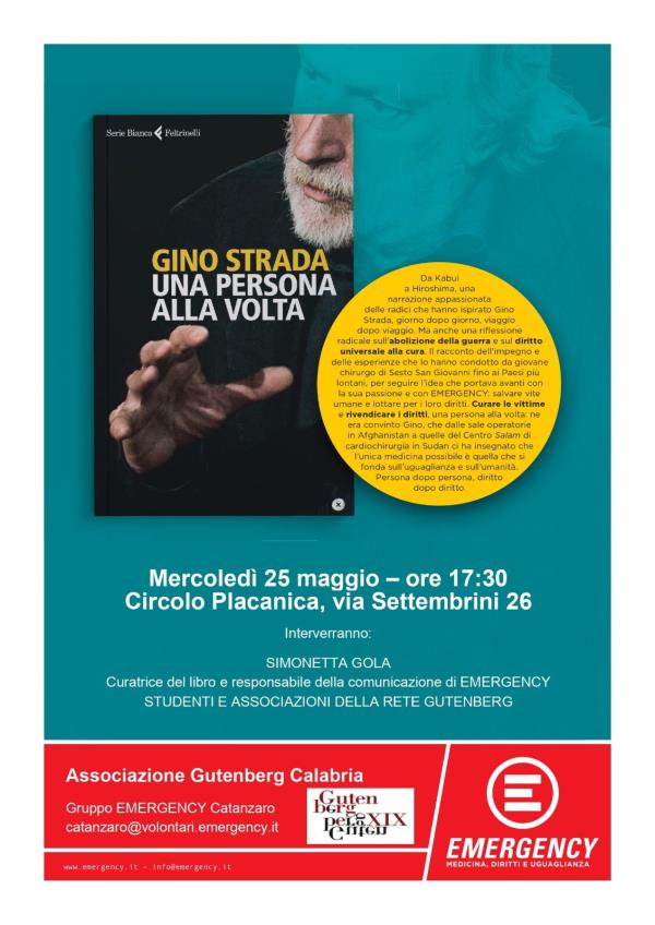 images Gutenberg, domani la presentazione del libro di Gino Strada