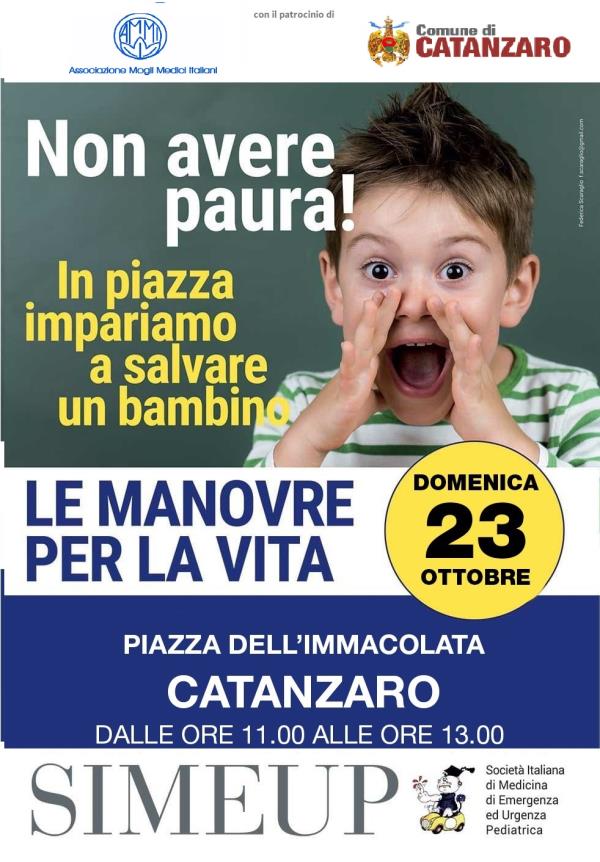 images "Le manovre per la vita": domenica Simeup in piazza a Catanzaro per imparare a salvare i bambini da soffocamento e arresto cardiaco