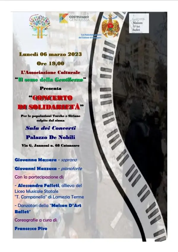 images Catanzaro,  al Comune il "Concerto di Solidarietà" per le popolazioni turche e siriane