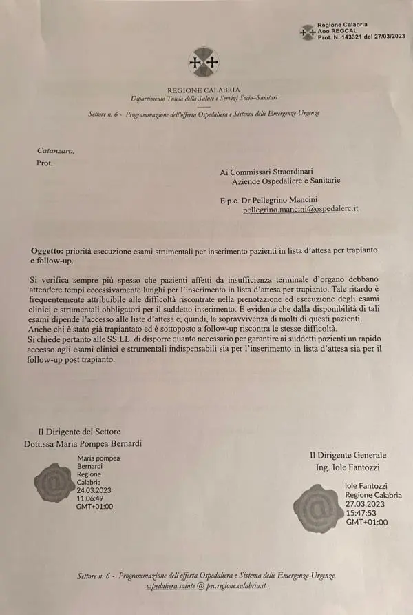 Trapianti, ok della Regione ad esami strumentali in priorità per pazienti in lista d'attesa images Trapianti, ok della Regione ad esami strumentali in priorità per pazienti in lista d'attesa
