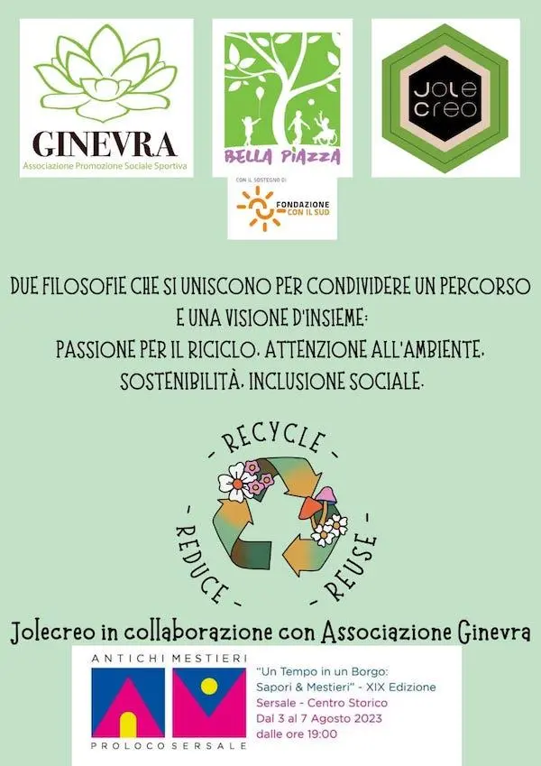 Cropani, connubio ecosolidale del riciclo tra l'artista Jolecreo e l'associazione Ginevra images Cropani, connubio ecosolidale del riciclo tra l'artista Jolecreo e l'associazione Ginevra