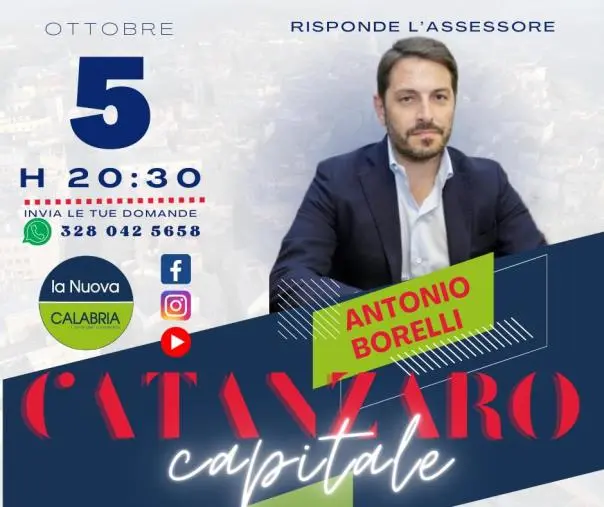 Seconda puntata di Catanzaro Capitale, ospite l'assessore Borelli: oggi la diretta dalle 20.30 images Seconda puntata di Catanzaro Capitale, ospite l'assessore Borelli: oggi la diretta dalle 20.30